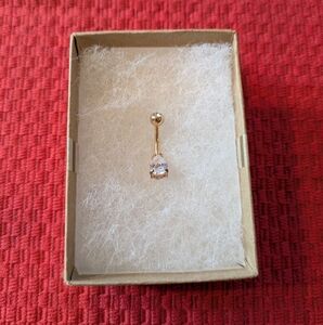 Rose Gold Teardrop Belly Button Ring